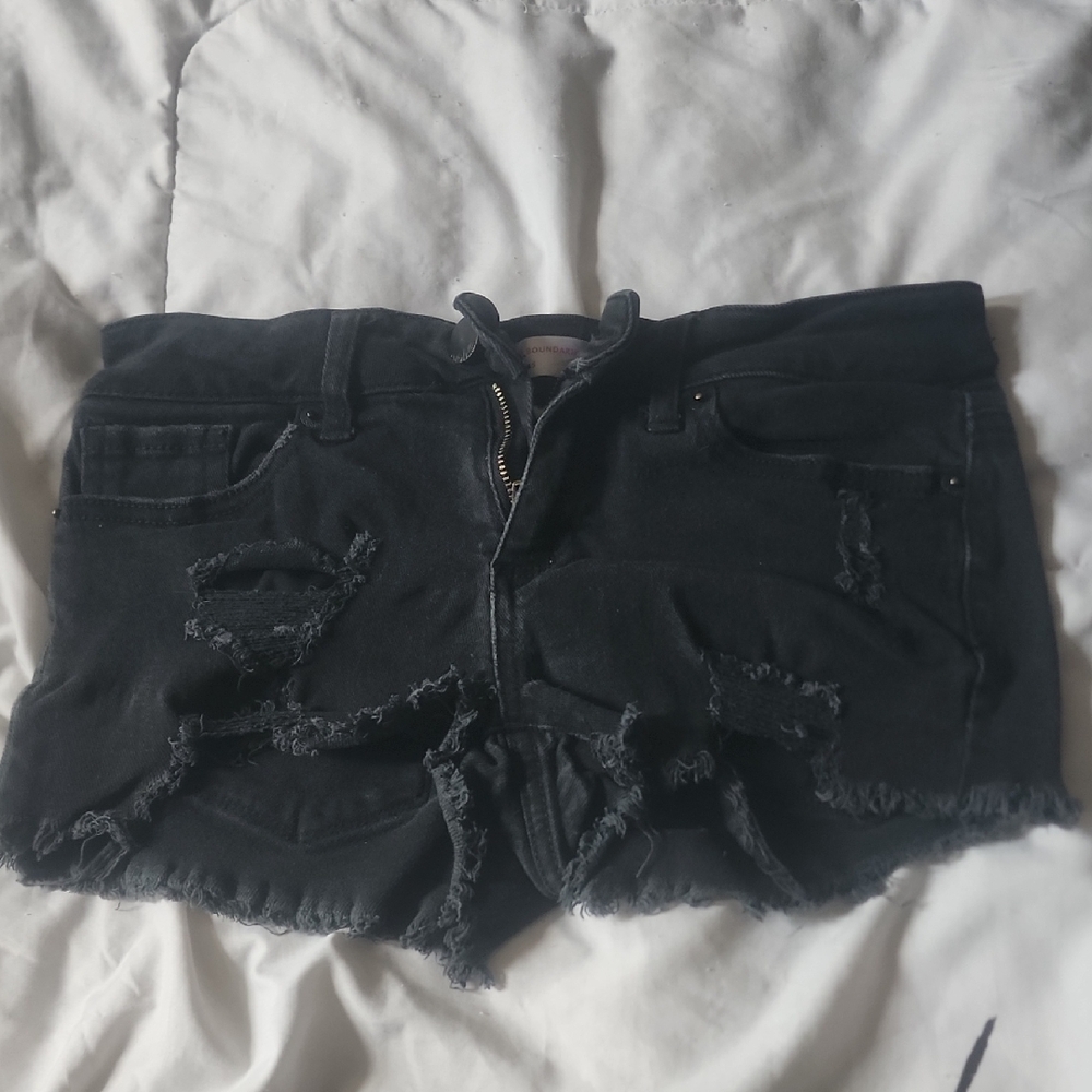 No Boundaries Black Distressed Jean Shorts